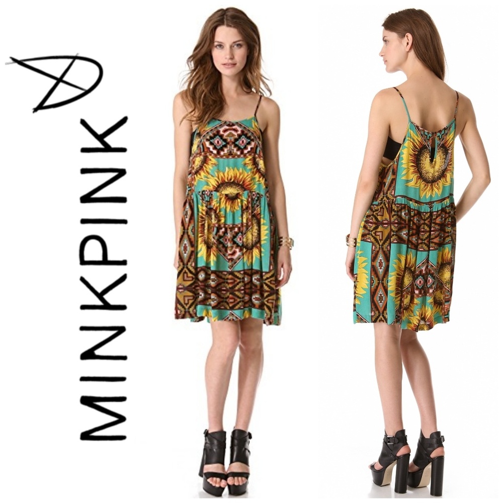 Mink Pink Ashbury Sunflower Boho Dress
